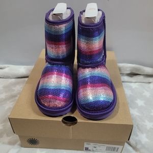 COPY - COPY - UGG Boots Toddler Girl Size US 13, Sequin Rainbow Color. Like New.